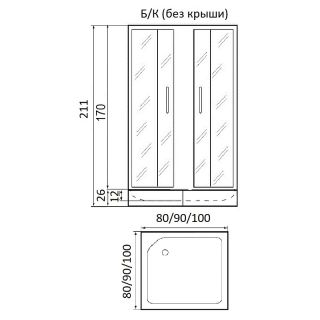 Душевой угол RIVER MORAVA XL 80/26 МТ без поддона